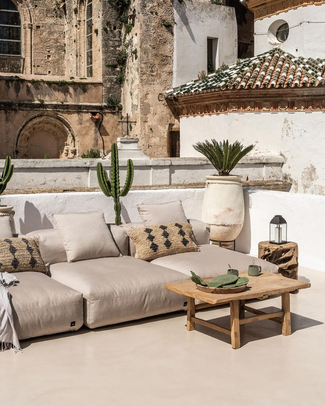 Each of the sofa parts in this modular sofa can be moved anywhere you want just based on the space that you have on your balcony.