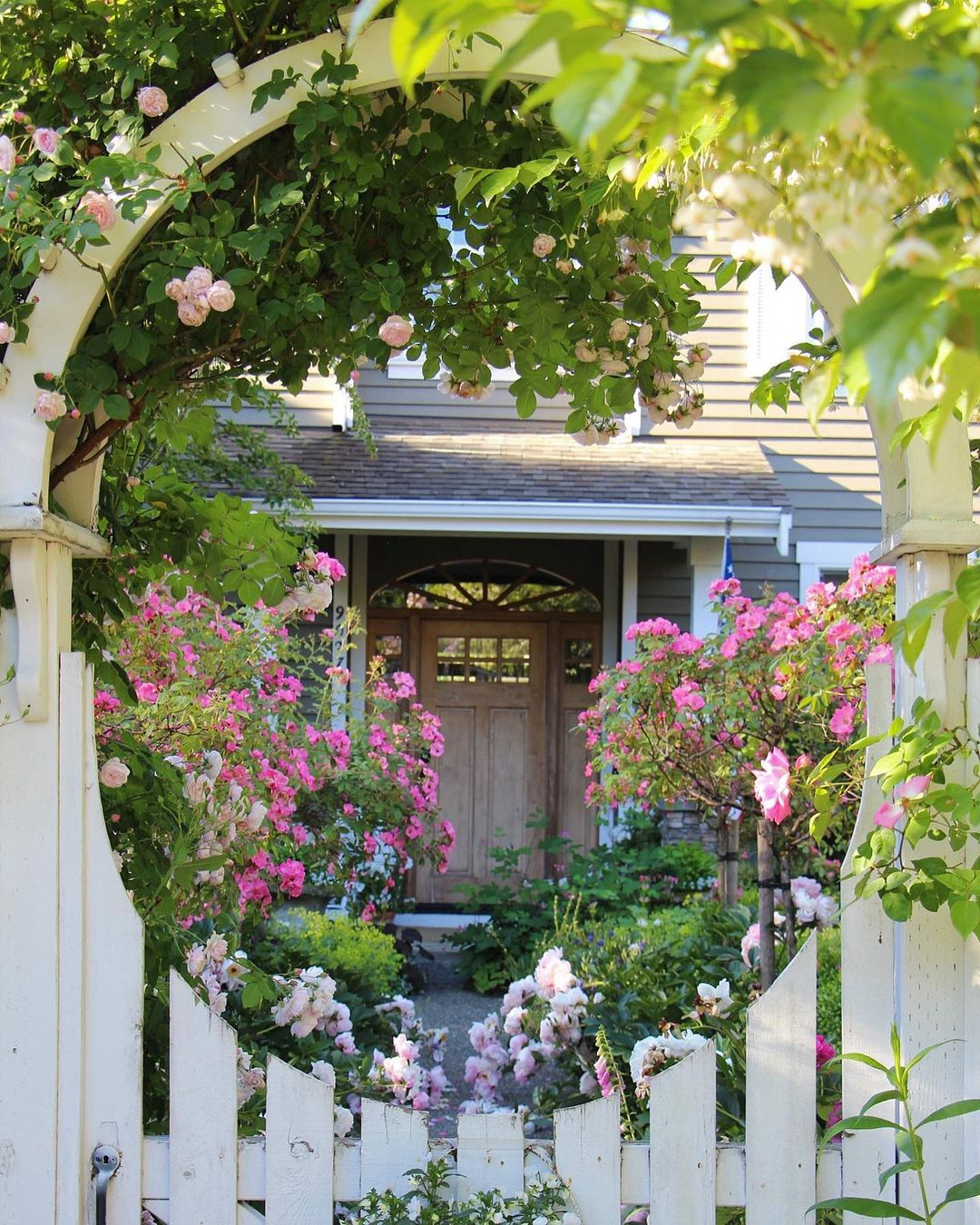The gate can function not only as a gate but also as a decorative aspect of your front yard landscape.