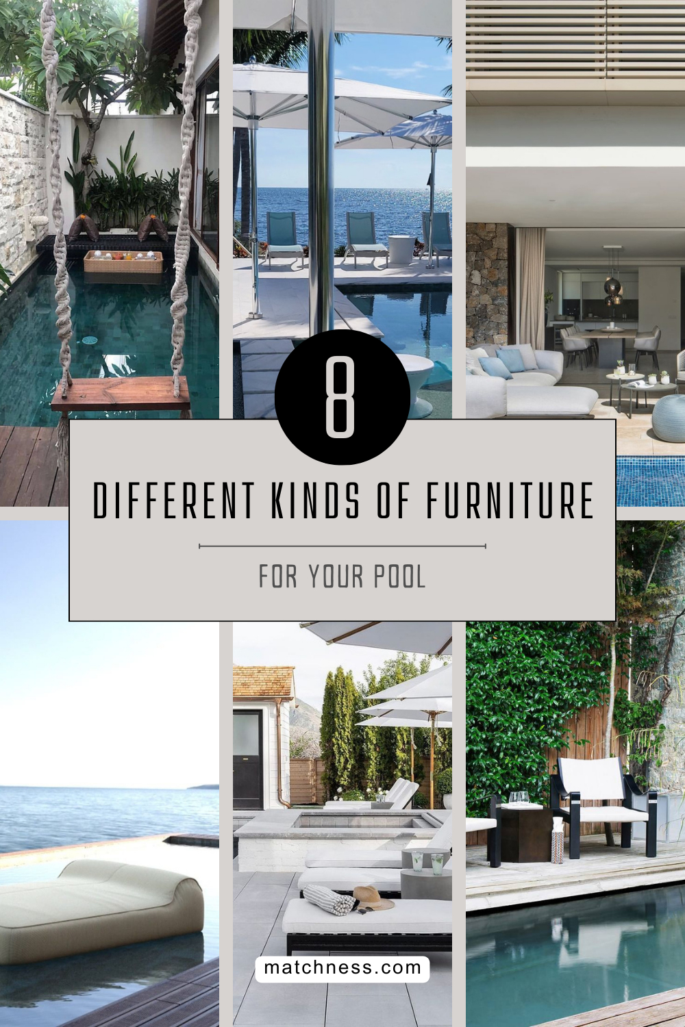 Different kinds of pool furniture