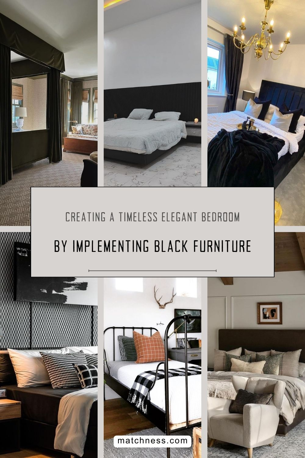 Creating a timeless elegant bedroom by implementing black furniture