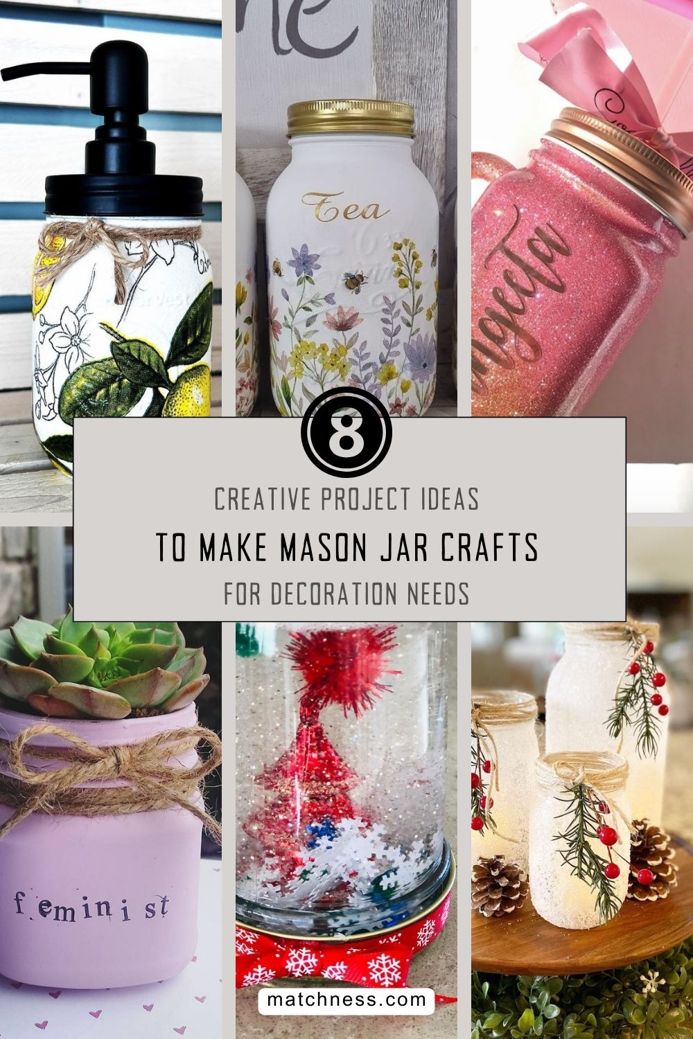 Creative project ideas to make mason jar crafts for decoration needs