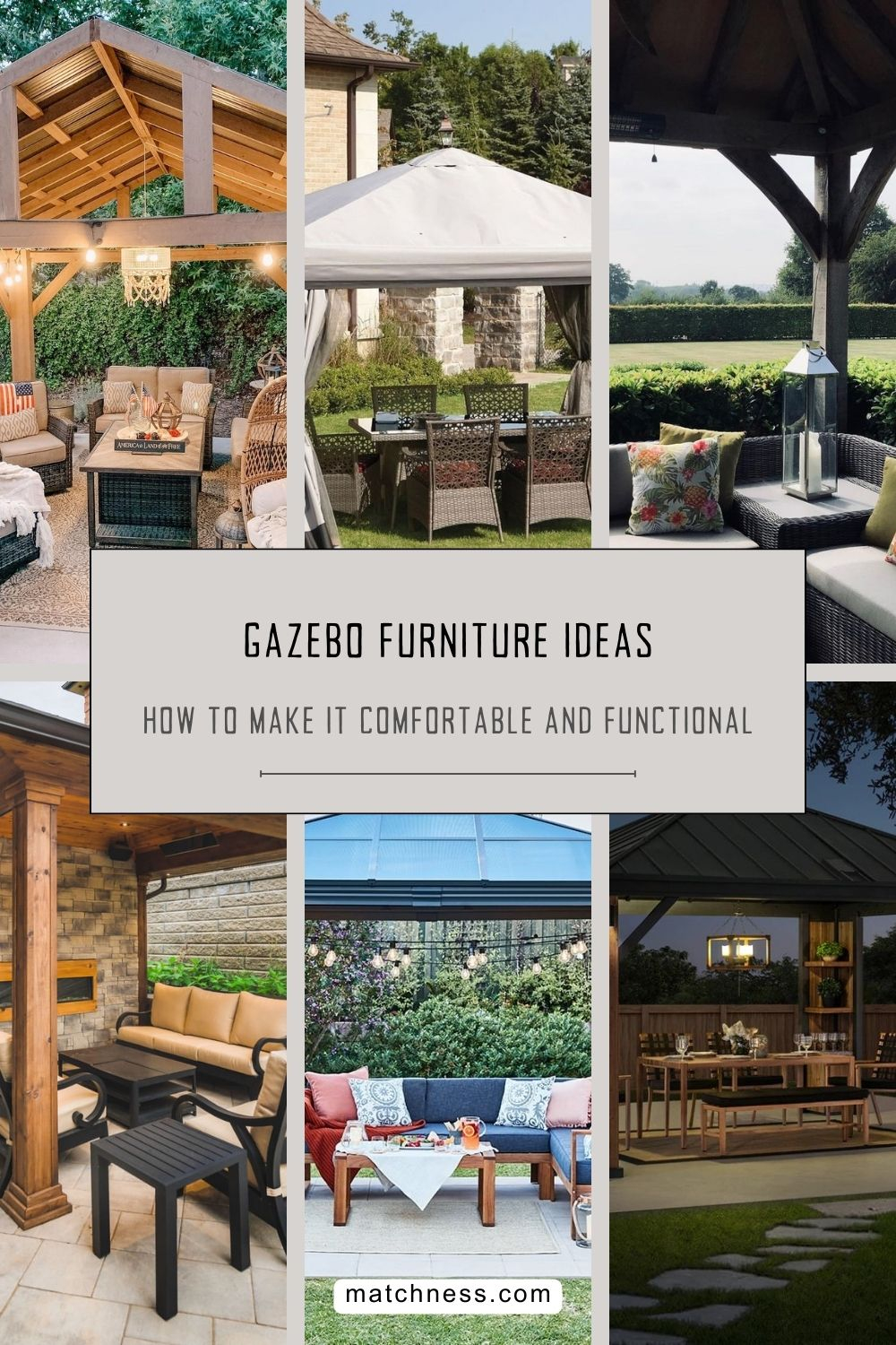 Gazebo furniture ideas how to make it comfortable and functional