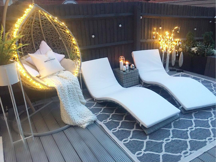 Your egg chair won't be something mainstream by simply adding a string light installed there.