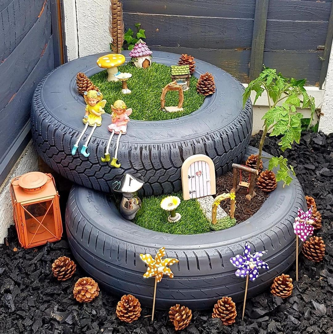 It will be a unique choice and the best one if you want to do a recycling project for your garden.