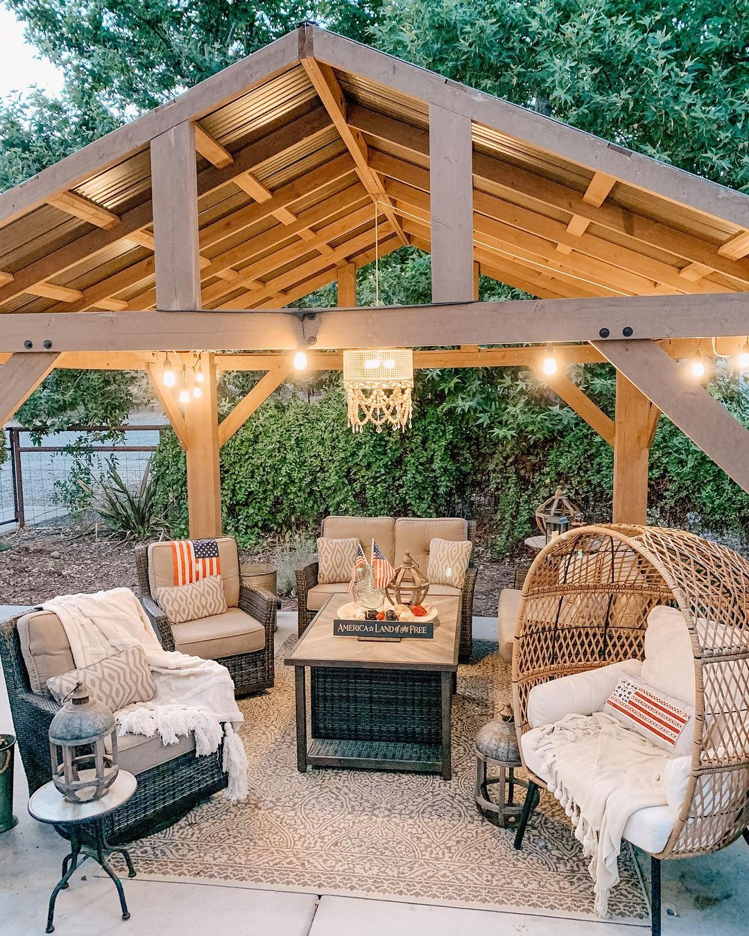 The chairs in this gazebo is really comfortable. It is because each of the chair has a chair pad.