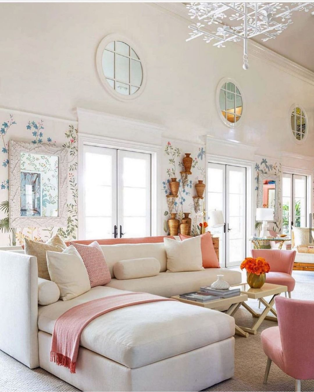 The floral accent is surely everywhere. But, you should see how it doesn't look too much at all. 