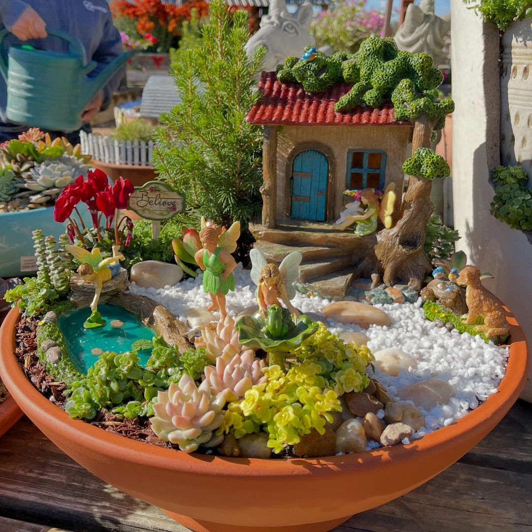 Terracotta is quite familiar for the fairy garden. But, what if we have it in a bowl form rather than in a pot? 