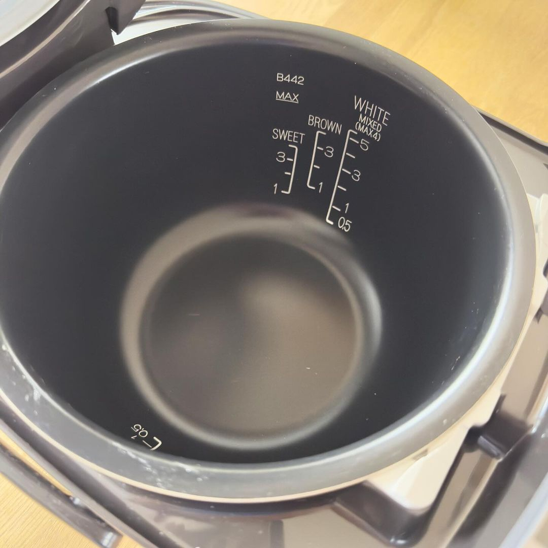 Look at the inner pot. It has a detailed water measure sign that won't only for the white rice but also the brown and sweet rice.