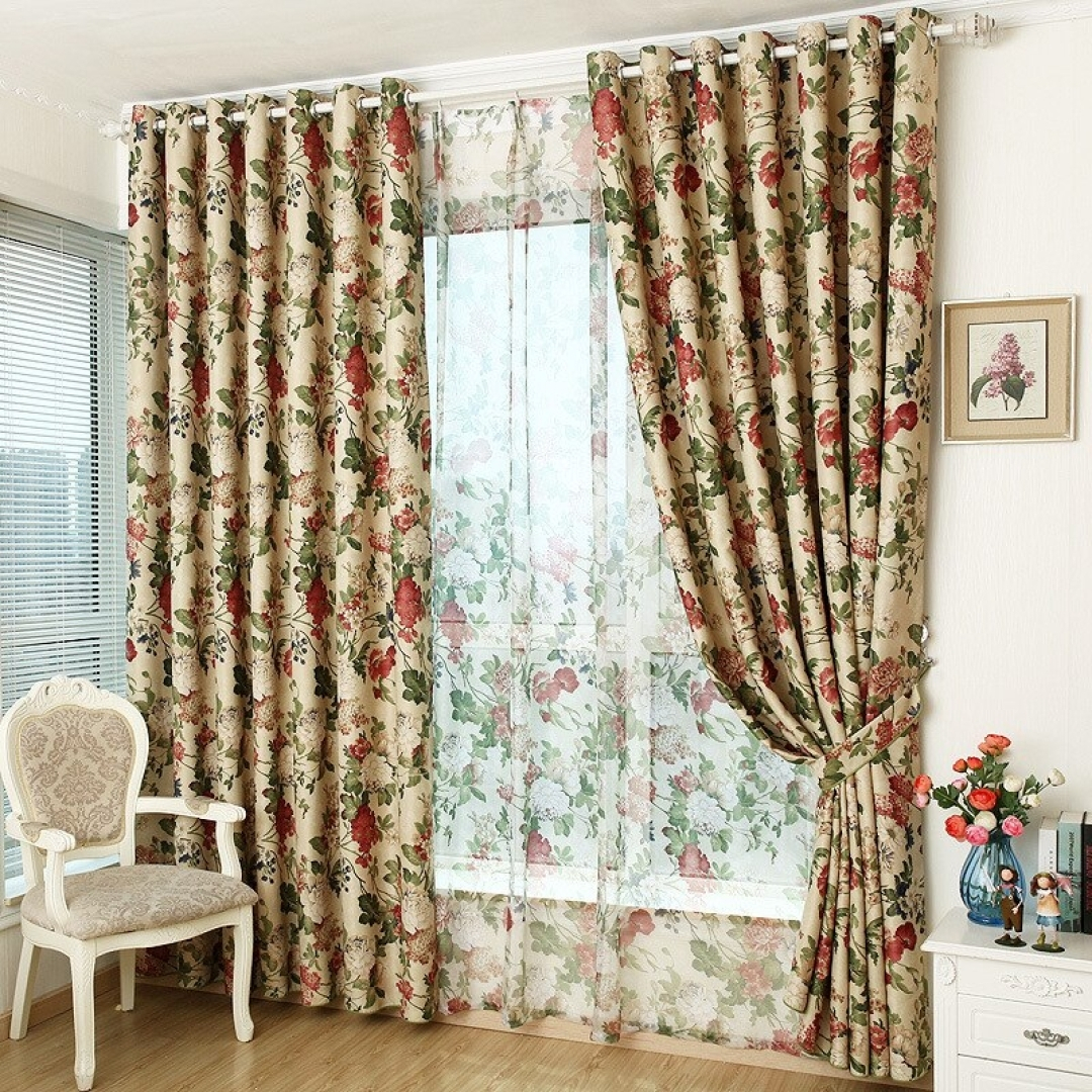 The curtain is in layers. They have different fabric materials and characteristics but still in the same pattern and style.