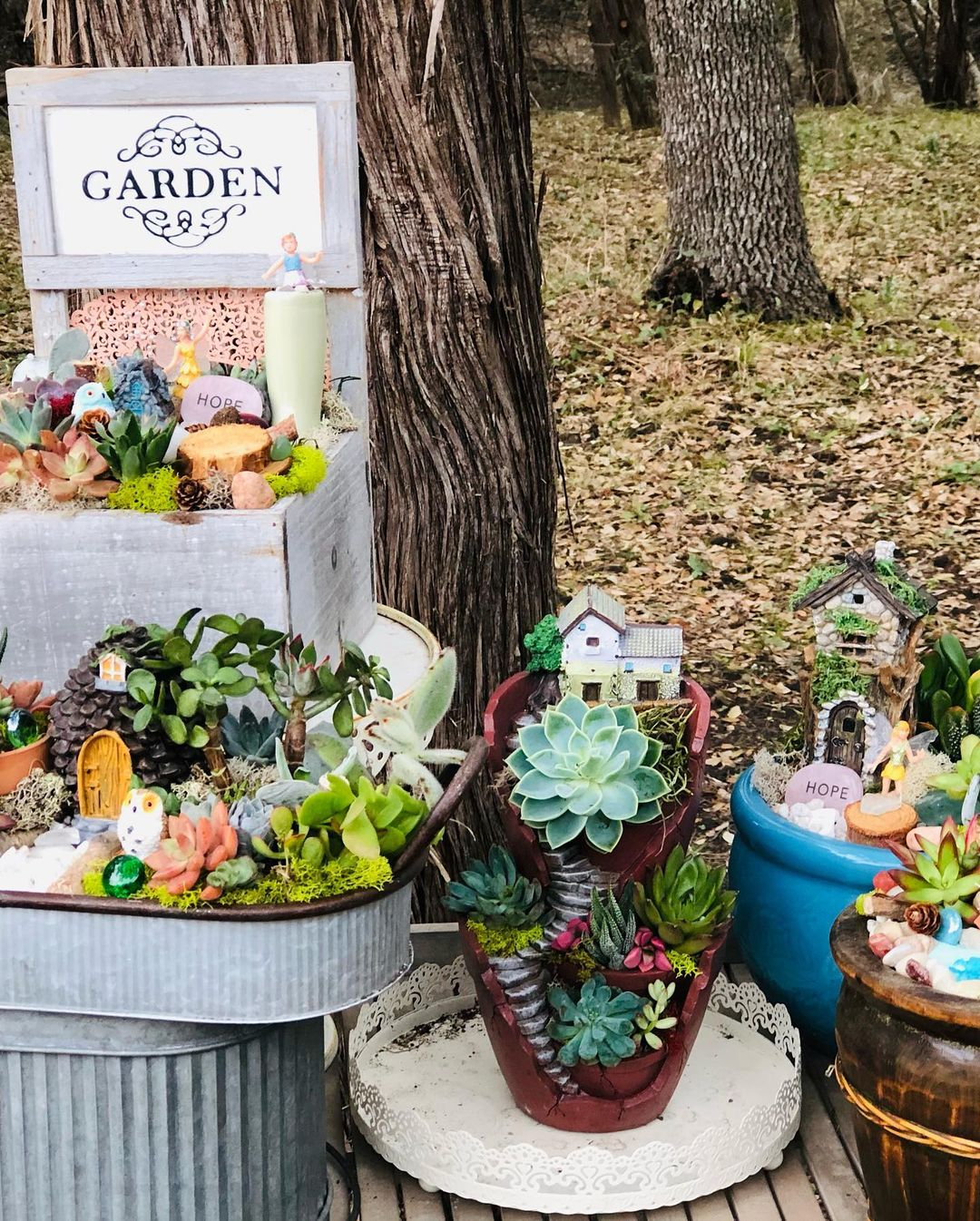Succulent garden can be created into fairy garden. It is really possible and will give such a big impact for the beauty of the decoration.