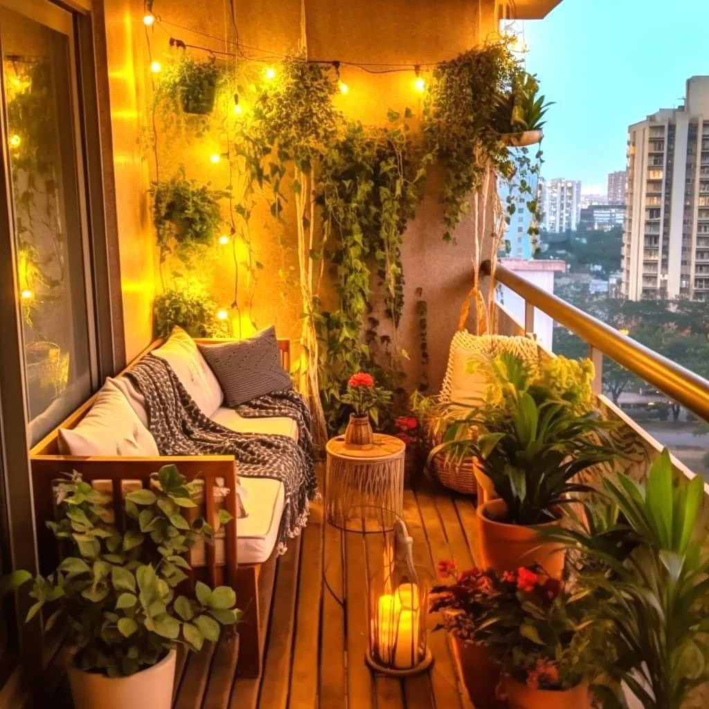 Even when small, this balcony is cozy enough. You can sit there with a great atmosphere.