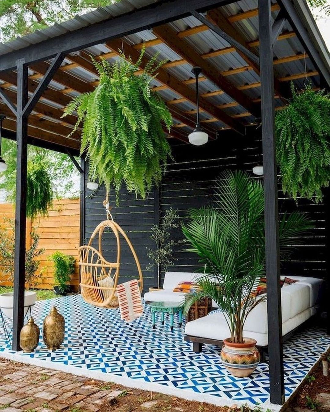 This patio is added with unique items that can characterize the owner's taste.