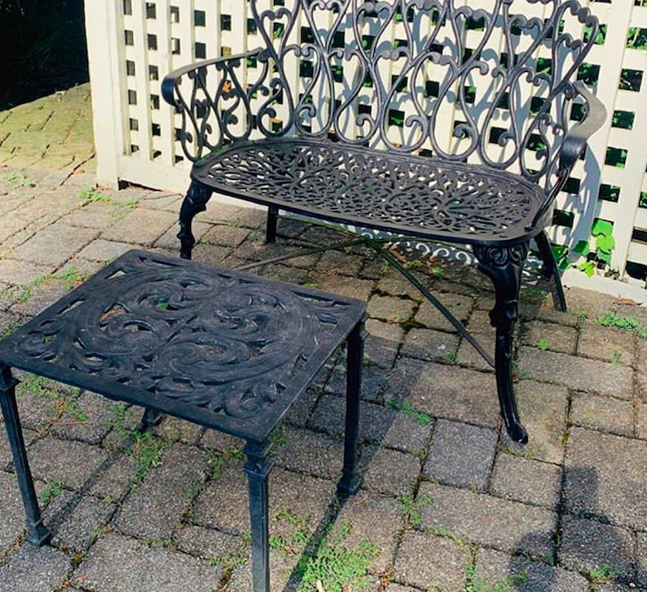 Commonly, the wrought iron material is made in indentation when being used for furniture.