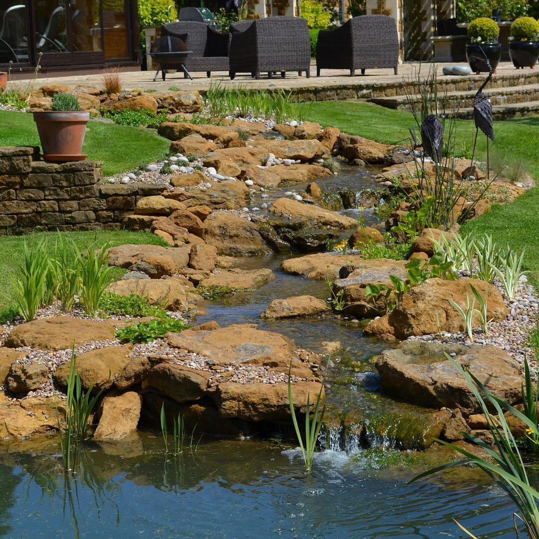 Look at the stream where it looks really adorable in a large garden space.