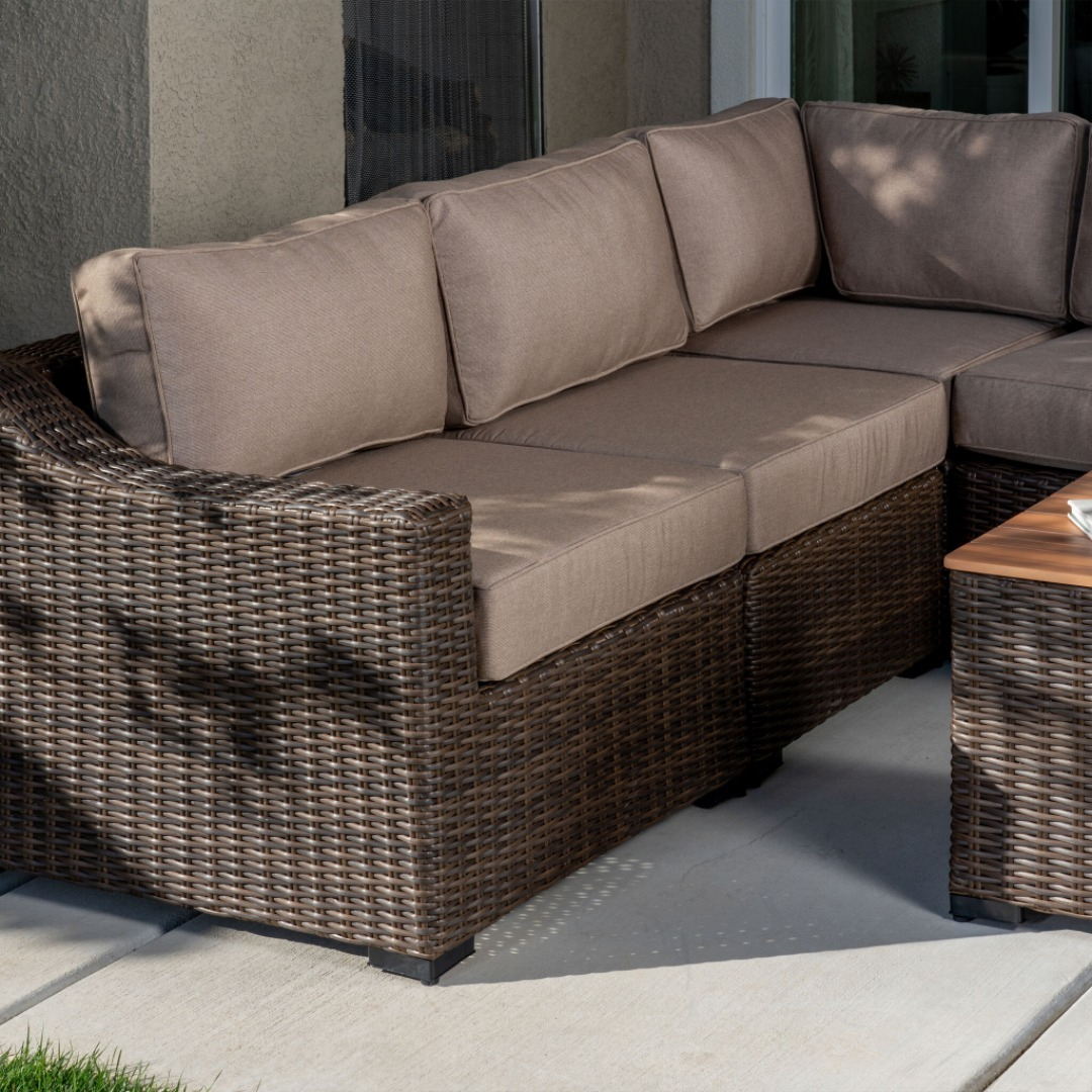 The resin wicker material can be seen as the rattan furniture which is great since it looks natural and earthy.
