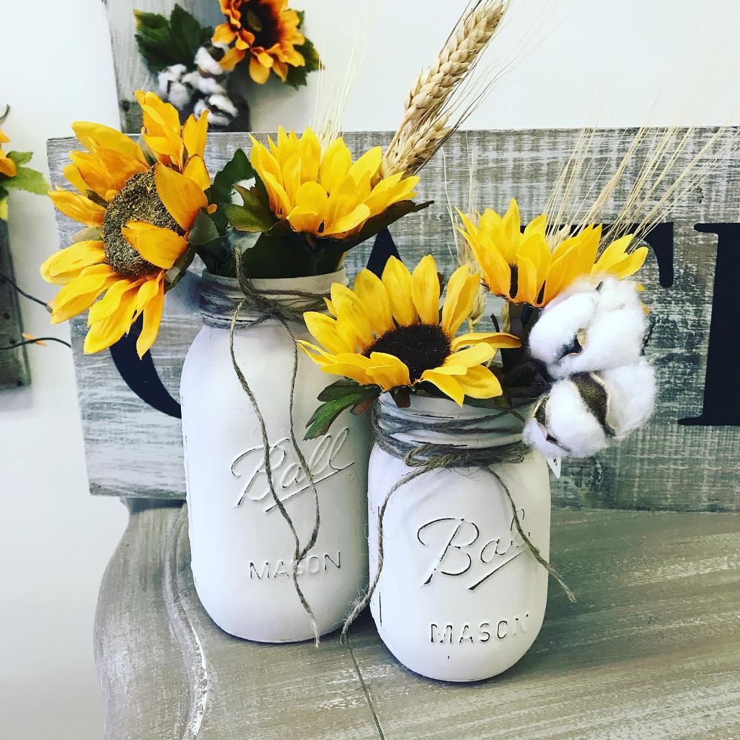 Autumn mason jar vases