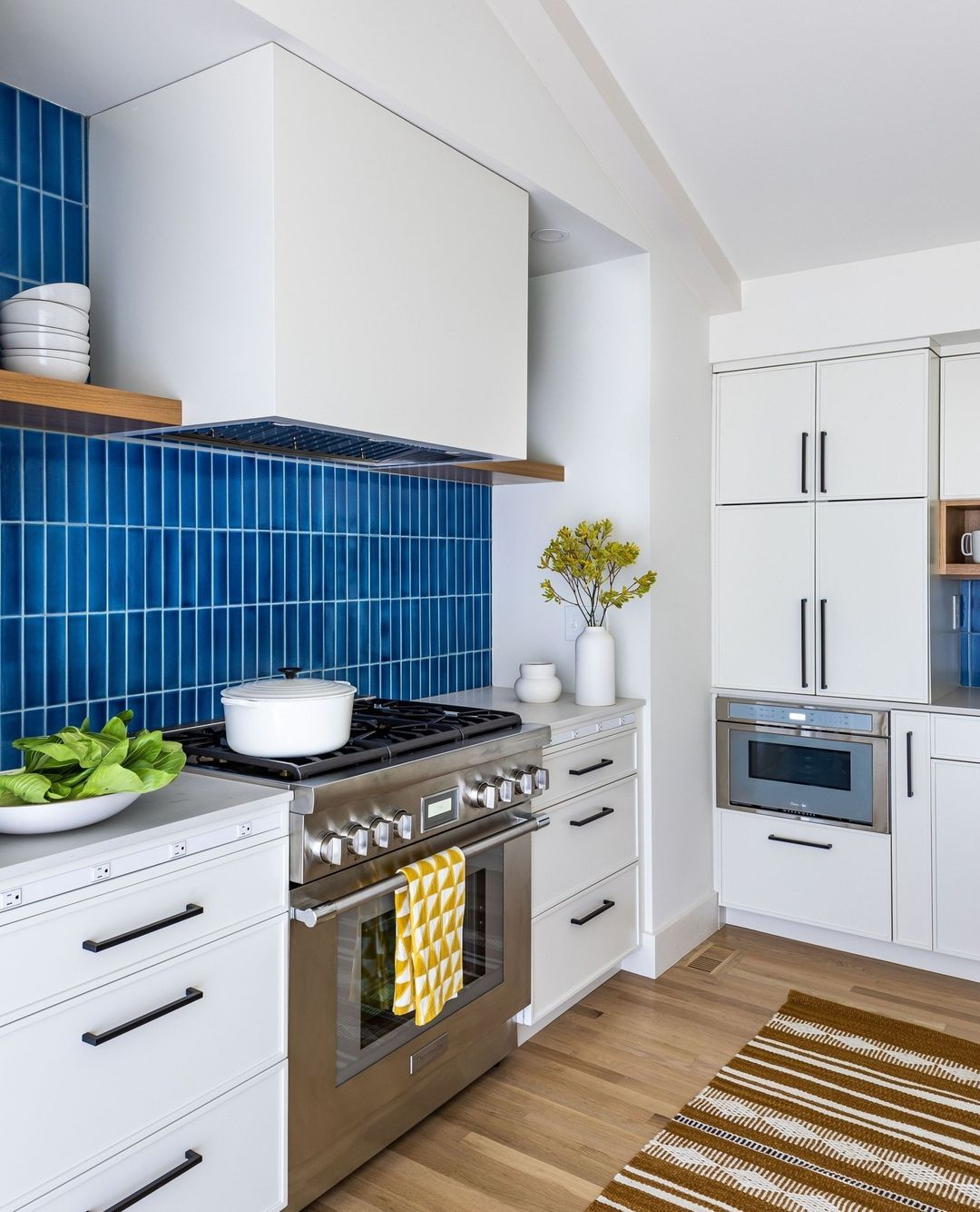 Blue backsplash