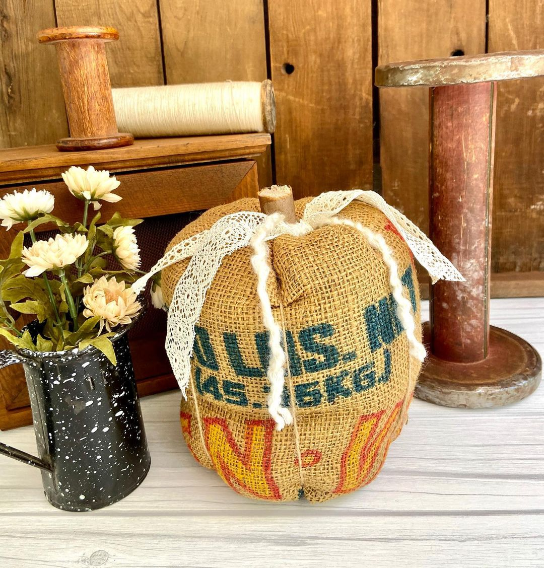 Burlap pumpkin