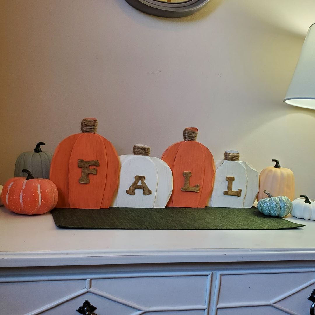 DIY wood pumpkins