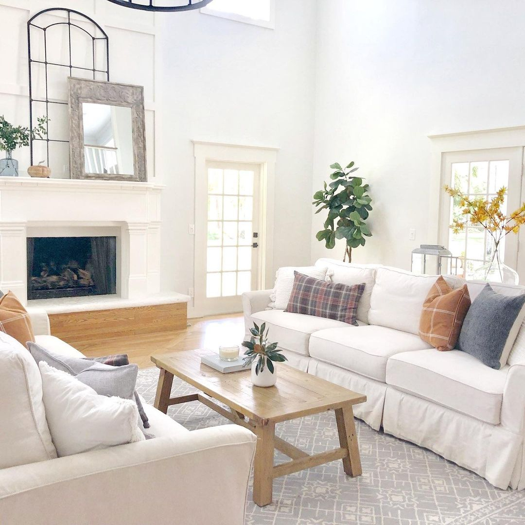Fall fireplace decor
