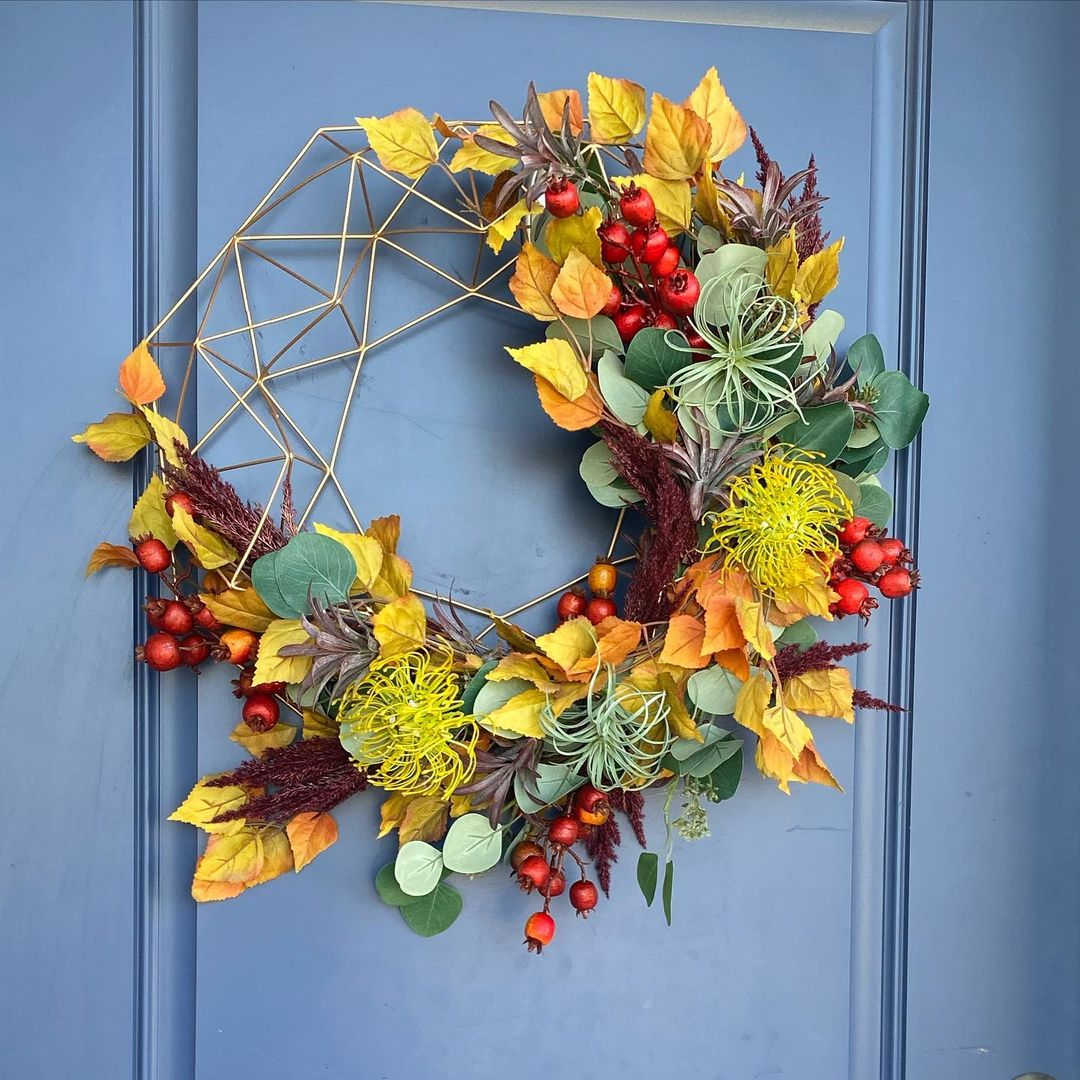 Modern fall wreath