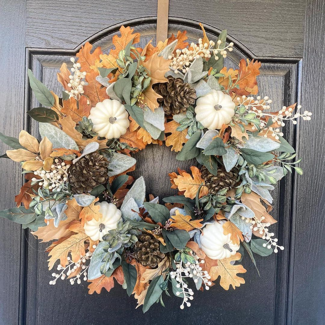 Natural fall wreath