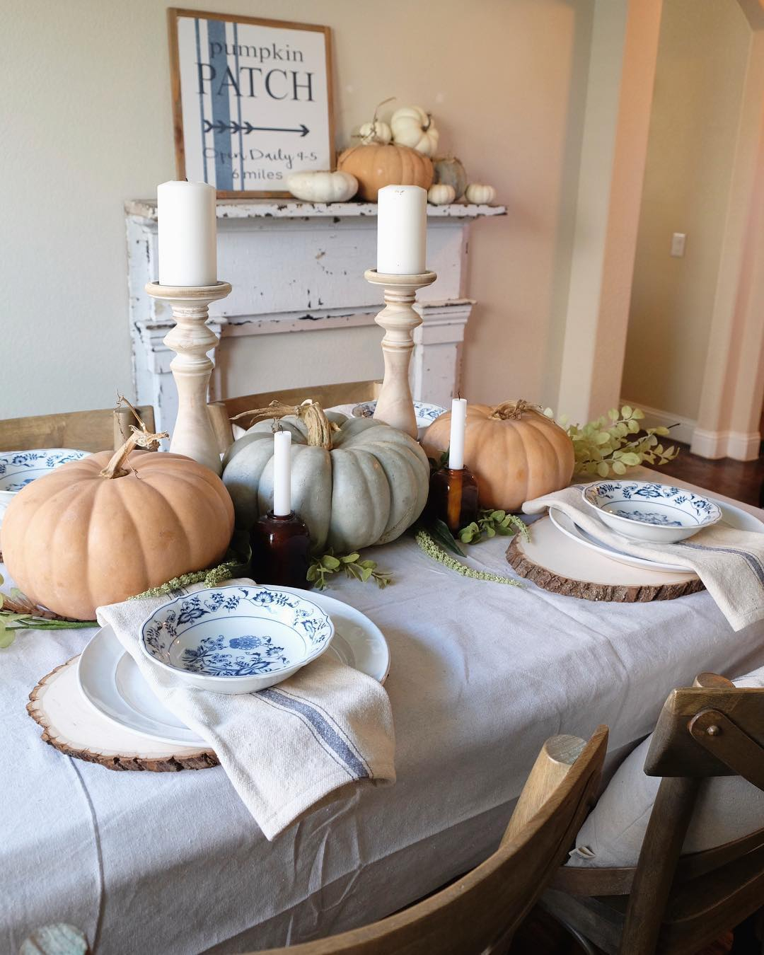 Rustic fall tablescape
