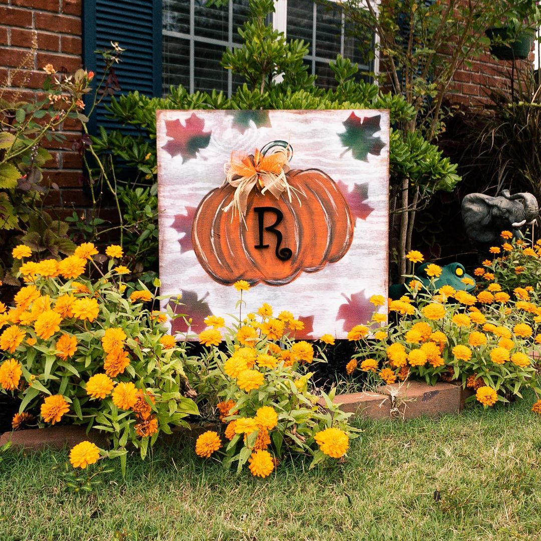 A painted fall sign