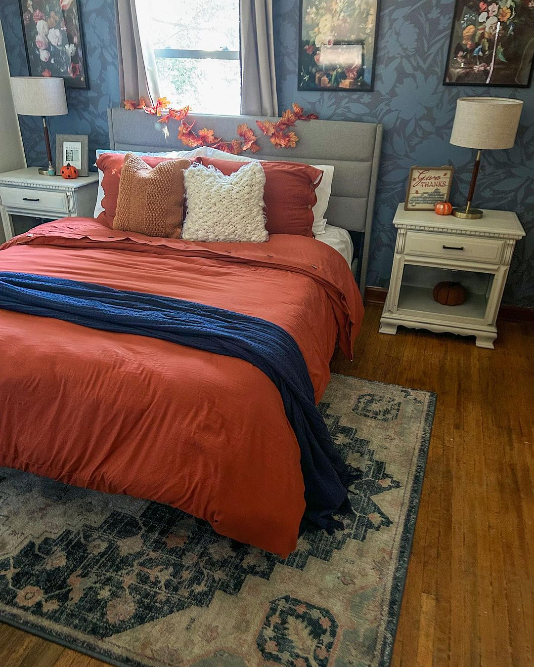 Burn orange bedding