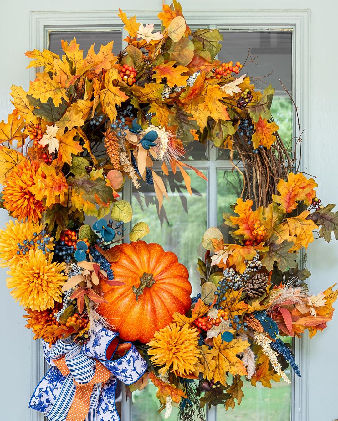 Fall foliage wreath
