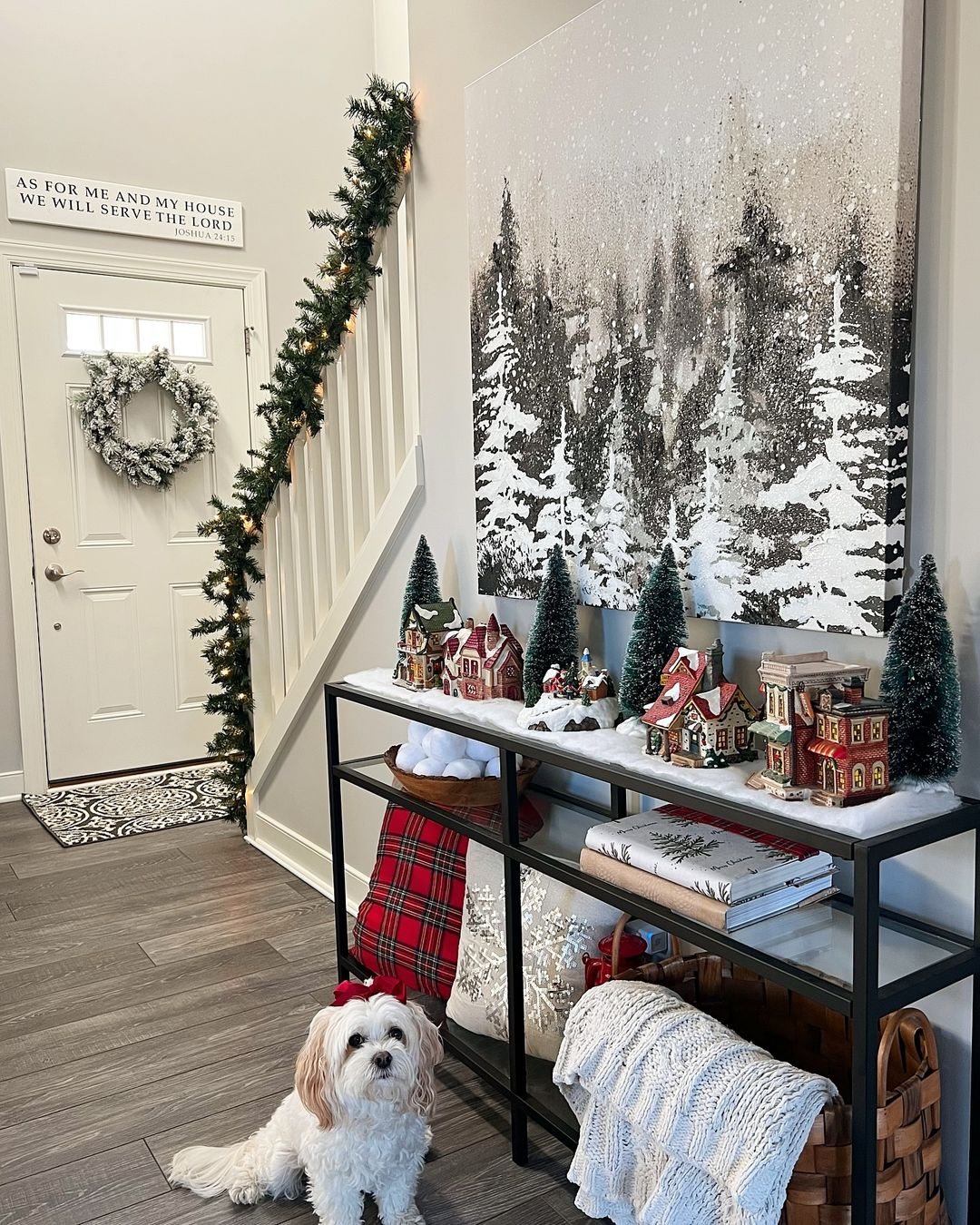 Entryway winter decor
