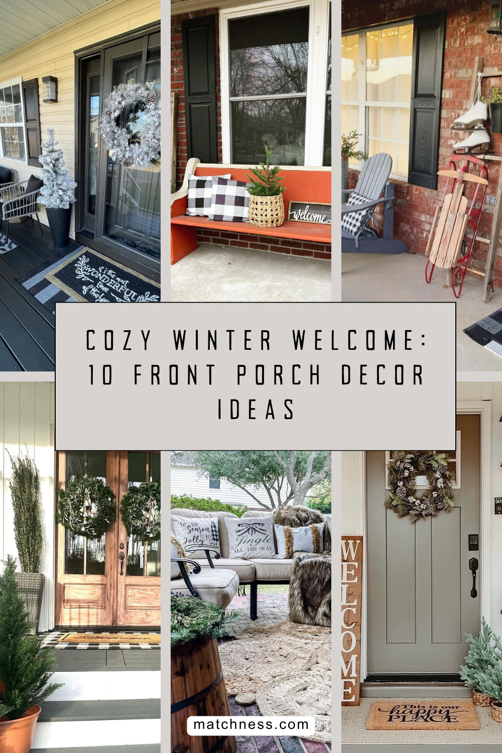 Winter front porch decor