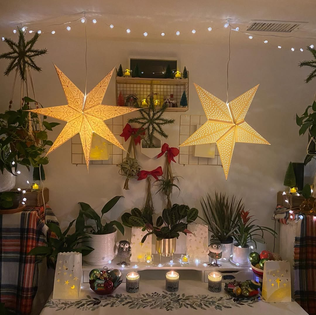 Paper snowflake lanterns