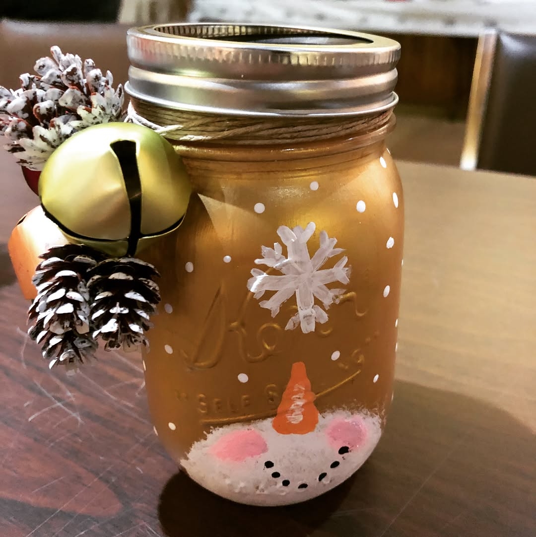 Painted mason jar
