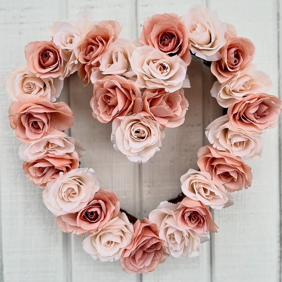 Pink heart wreath