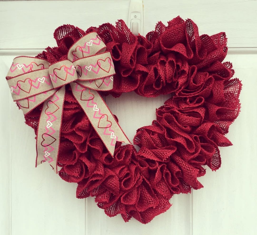 Red burlap wreath