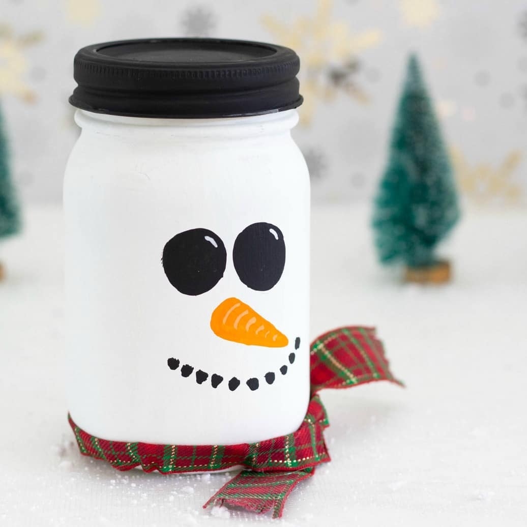 Snowman mason jar