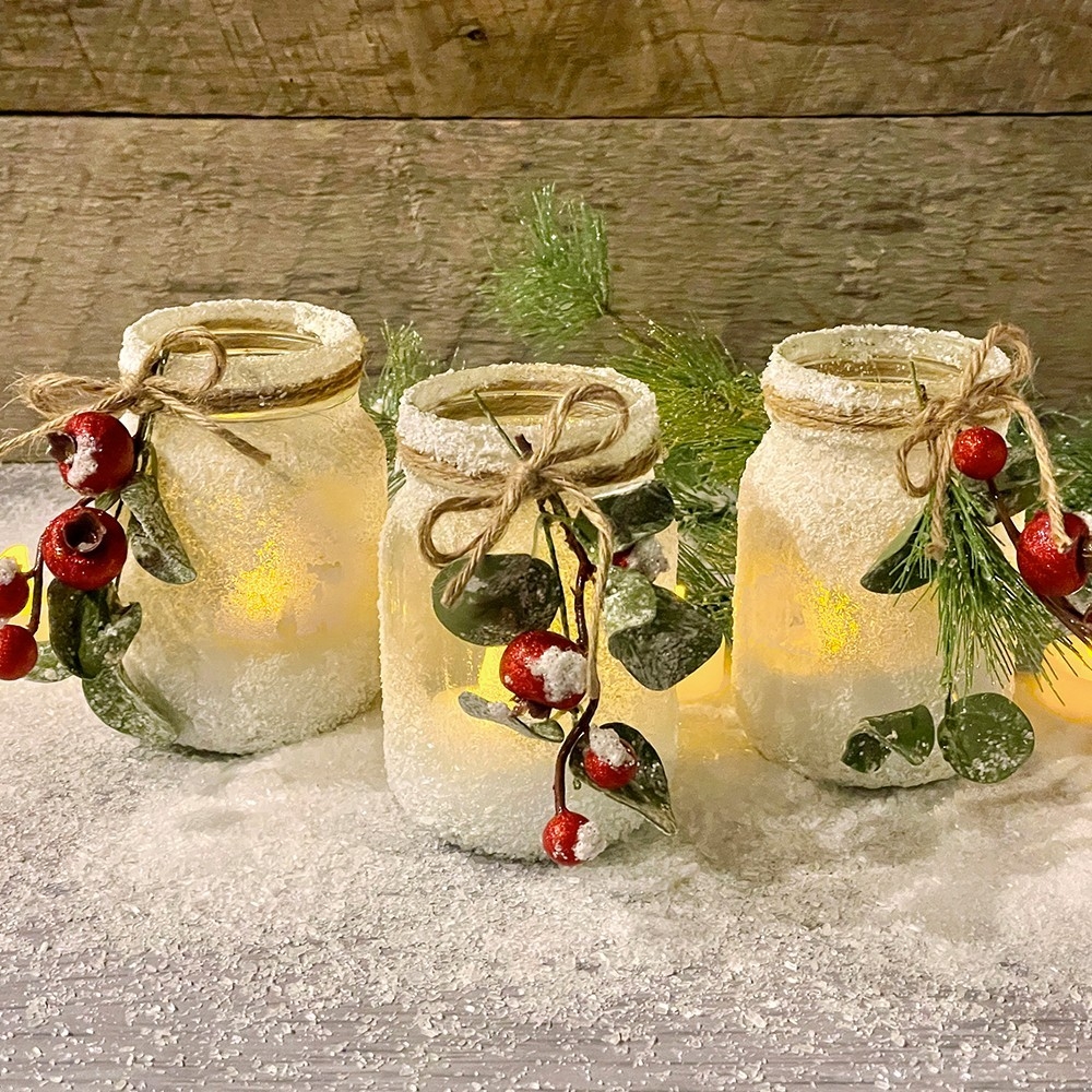 Snowy candle holders