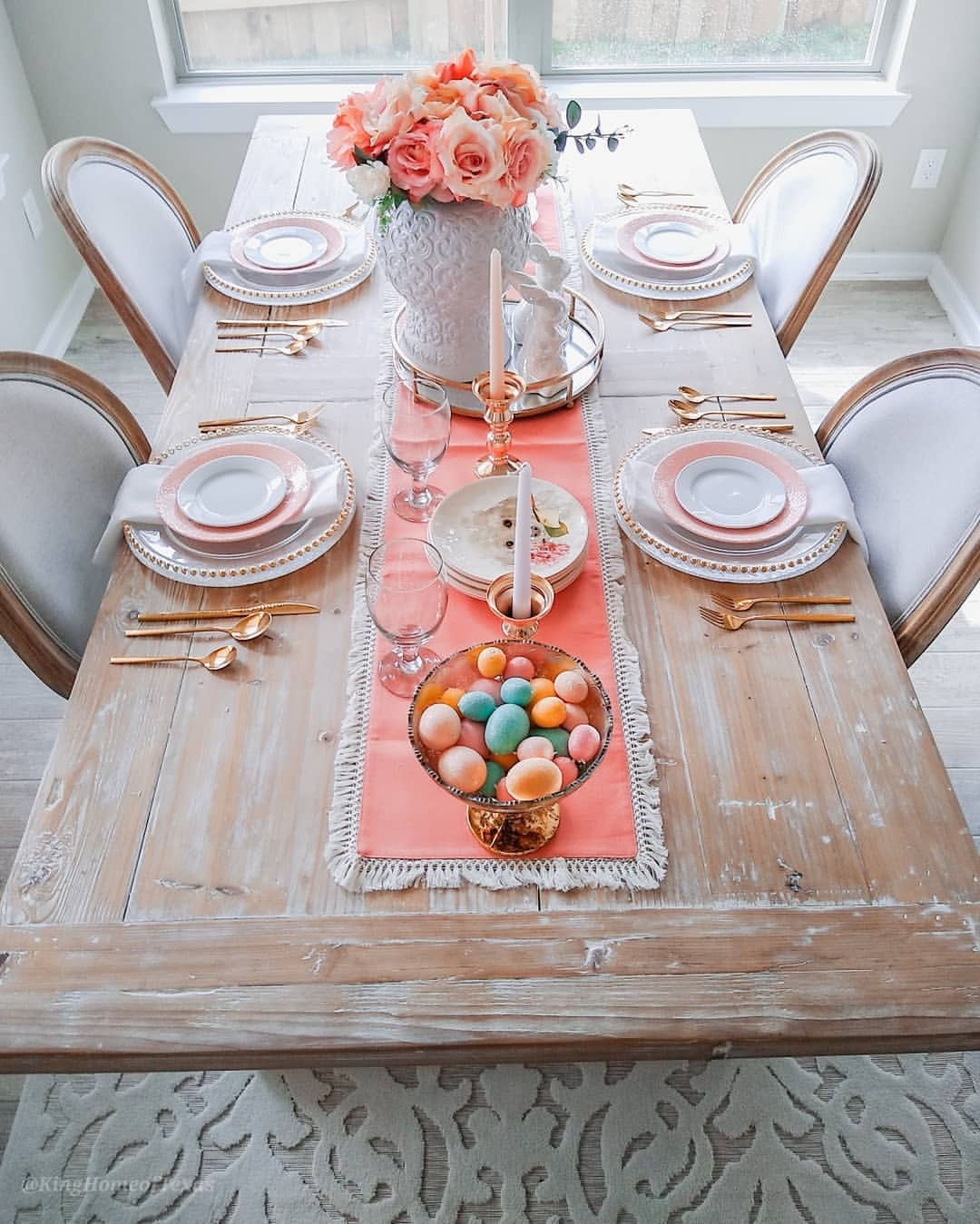 Coral tablecloth