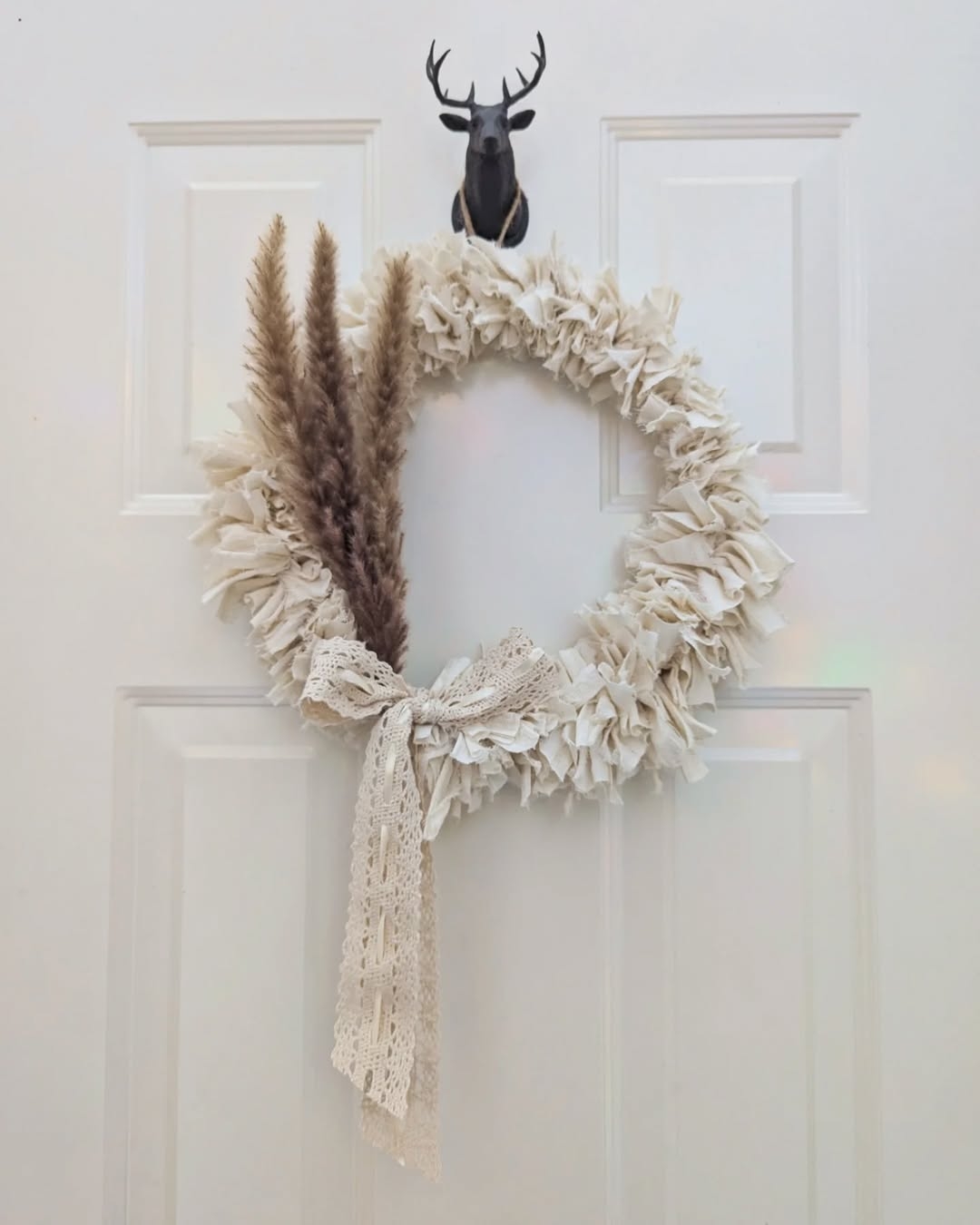 Fabric scrap wreath