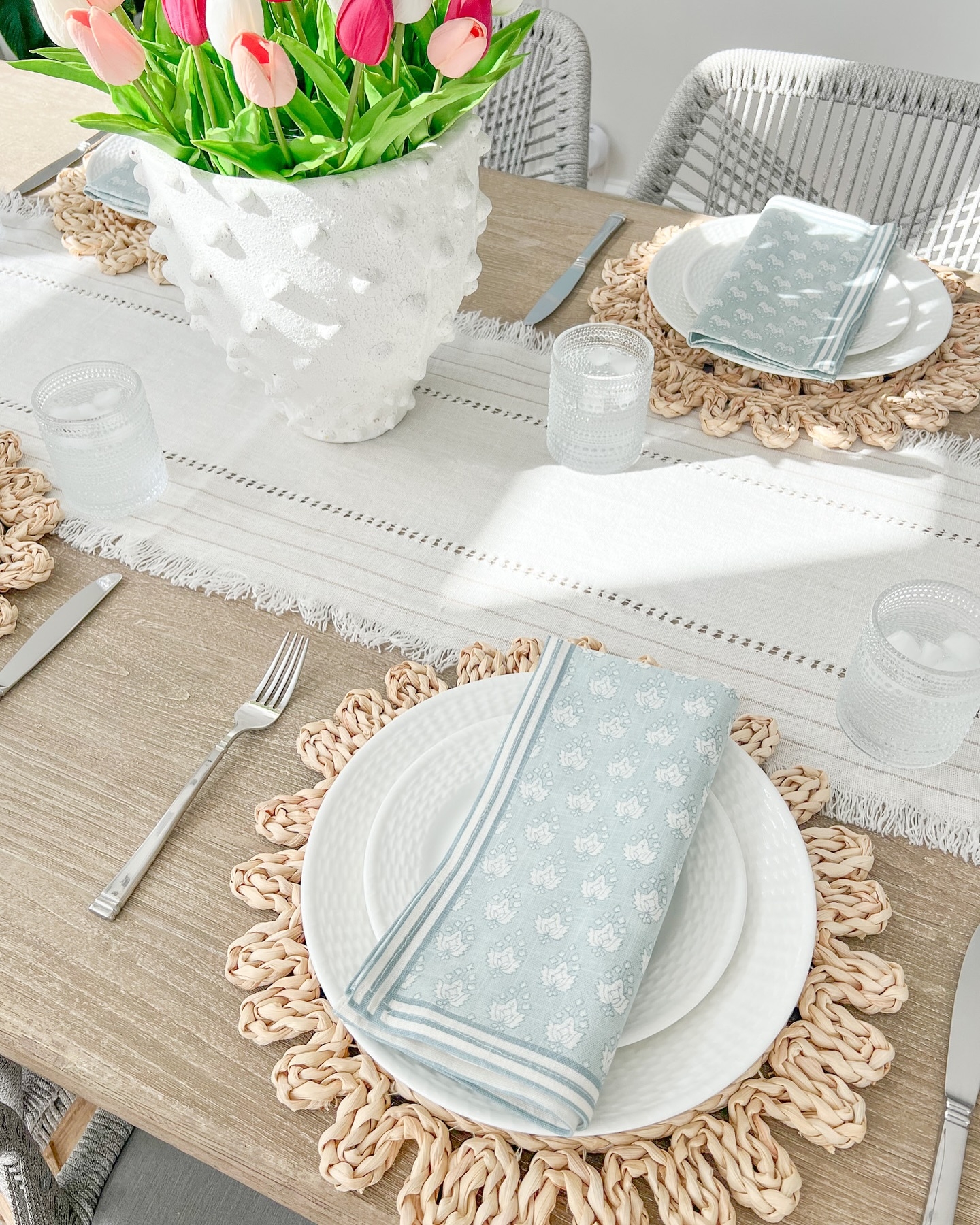 Ocean-inspired dining area