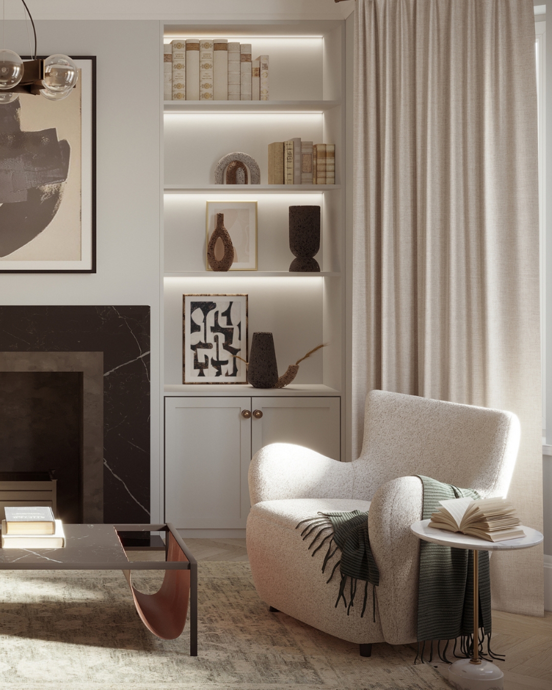 Built-in shelves