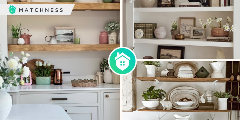 Spring shelf styling