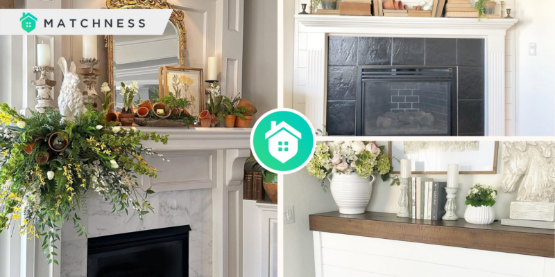 Spring mantel decor