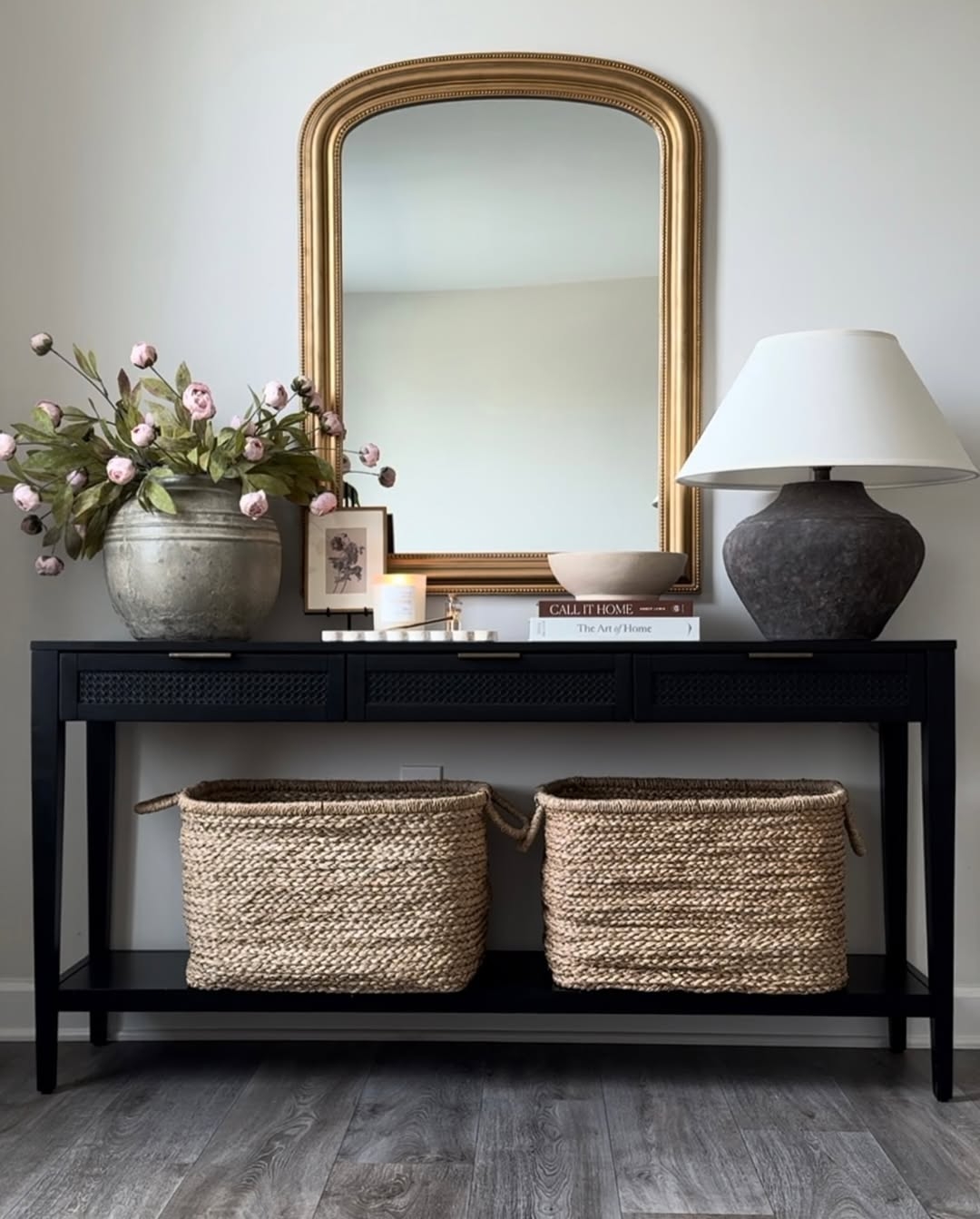 Gold-framed mirror