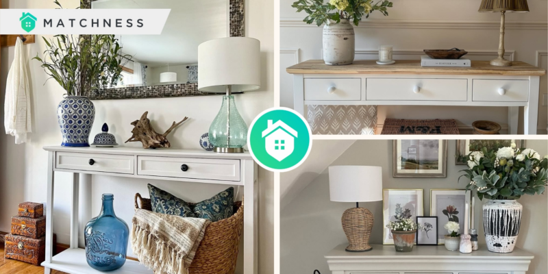 Summer console table styling