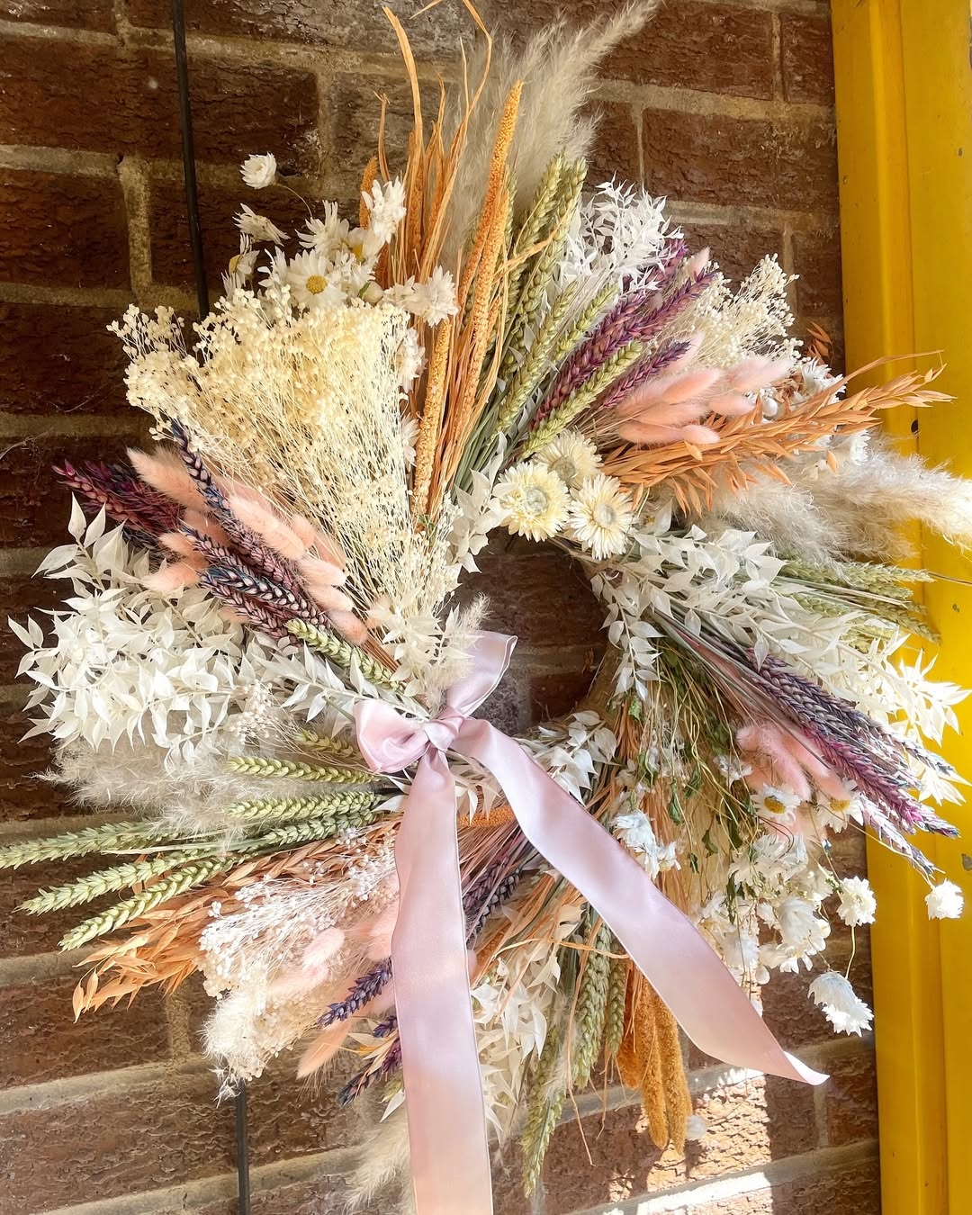 Dried flower wreath