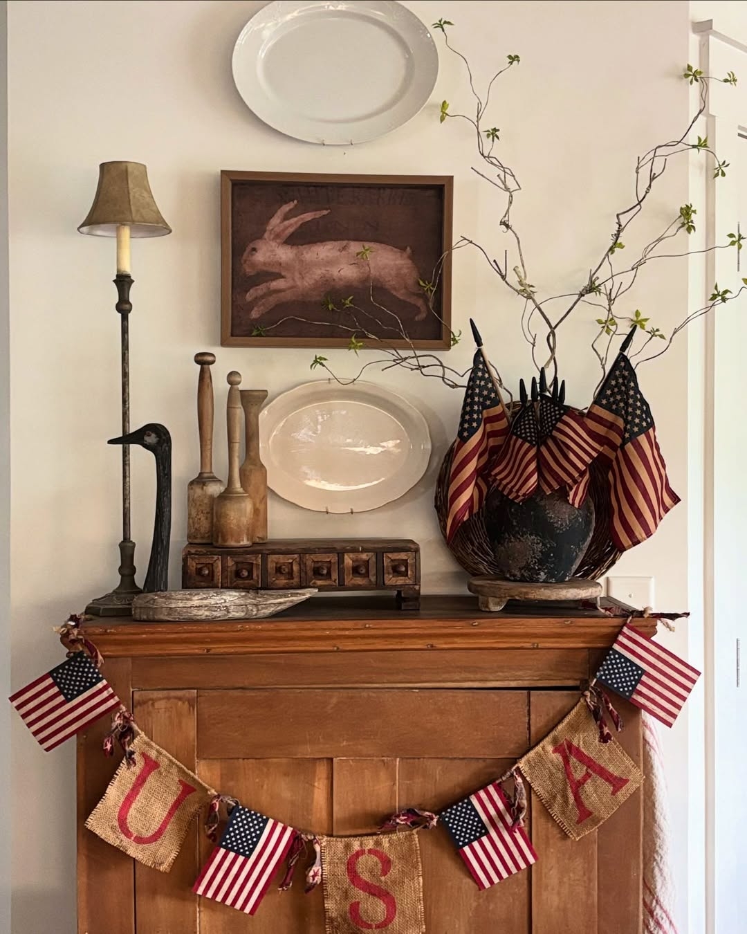 Patriotic burlap bunting