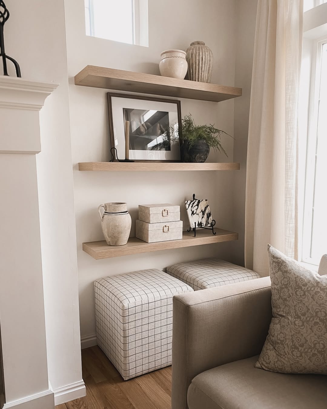 Wood shelves